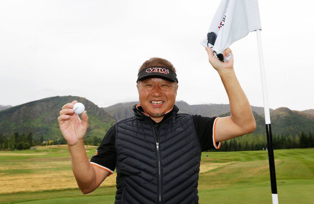 Shoukun Yamashita who made a hole in one with his first shot at Handa in New Zealand